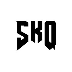 SKQ letter logo design for technology company. SKQ logo design black and white color combination. SKQ logo, SKQ vector, SKQ design, SKQ icon, SKQ alphabet. SKQ typography logo design.