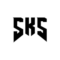 SKS letter logo design for technology company. SKS logo design black and white color combination. SKS logo, SKS vector, SKS design, SKS icon, SKS alphabet. SKS typography logo design.