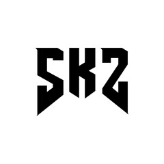 SKZ letter logo design for technology company. SKZ logo design black and white color combination. SKZ logo, SKZ vector, SKZ design, SKZ icon, SKZ alphabet. SKZ typography logo design.