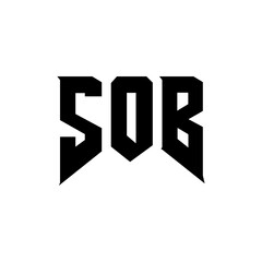 SOB letter logo design for technology company. SOB logo design black and white color combination. SOB logo, SOB vector, SOB design, SOB icon, SOB alphabet. SOB typography logo design.