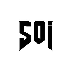 SOI letter logo design for technology company. SOI logo design black and white color combination. SOI logo, SOI vector, SOI design, SOI icon, SOI alphabet. SOI typography logo design.