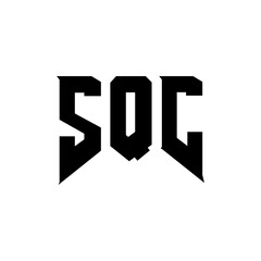 SQC letter logo design for technology company. SQC logo design black and white color combination. SQC logo, SQC vector, SQC design, SQC icon, SQC alphabet. SQC typography logo design.