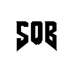 SQB letter logo design for technology company. SQB logo design black and white color combination. SQB logo, SQB vector, SQB design, SQB icon, SQB alphabet. SQB typography logo design.