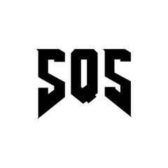 SQS letter logo design for technology company. SQS logo design black and white color combination. SQS logo, SQS vector, SQS design, SQS icon, SQS alphabet. SQS typography logo design.