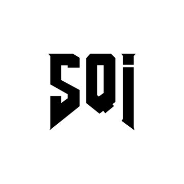 SQI letter logo design for technology company. SQI logo design black and white color combination. SQI logo, SQI vector, SQI design, SQI icon, SQI alphabet. SQI typography logo design.