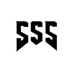 SSS letter logo design for technology company. SSS logo design black and white color combination. SSS logo, SSS vector, SSS design, SSS icon, SSS alphabet. SSS typography logo design.