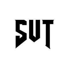 Obraz premium SUT letter logo design for technology company. SUT logo design black and white color combination. SUT logo, SUT vector, SUT design, SUT icon, SUT alphabet. SUT typography logo design.