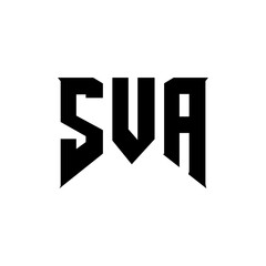 SVA letter logo design for technology company. SVA logo design black and white color combination. SVA logo, SVA vector, SVA design, SVA icon, SVA alphabet. SVA typography logo design.