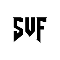 Obraz premium SVF letter logo design for technology company. SVF logo design black and white color combination. SVF logo, SVF vector, SVF design, SVF icon, SVF alphabet. SVF typography logo design.