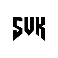 SVK letter logo design for technology company. SVK logo design black and white color combination. SVK logo, SVK vector, SVK design, SVK icon, SVK alphabet. SVK typography logo design.