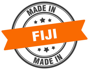 Made in Fiji round sign. Made in Fiji stamp.