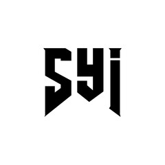 SYI letter logo design for technology company. SYI logo design black and white color combination. SYI logo, SYI vector, SYI design, SYI icon, SYI alphabet. SYI typography logo design.