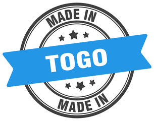 Made in Togo round sign. Made in Togo stamp.