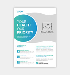 Corporate healthcare and medical flyer template design.
