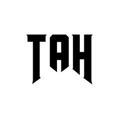 TAH letter logo design for technology company. TAH logo design black and white color combination. TAH logo, TAH vector, TAH design, TAH icon, TAH alphabet. TAH typography logo design.