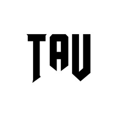 TAU letter logo design for technology company. TAU logo design black and white color combination. TAU logo, TAU vector, TAU design, TAU icon, TAU alphabet. TAU typography logo design.