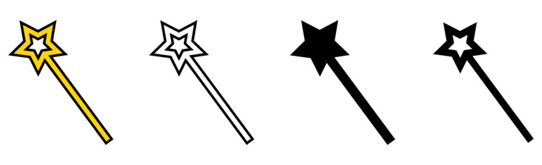 Star Wand Set Isolated On White