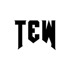 TEW letter logo design for technology company. TEW logo design black and white color combination. TEW logo, TEW vector, TEW design, TEW icon, TEW alphabet. TEW typography logo design.