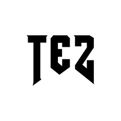 TEZ letter logo design for technology company. TEZ logo design black and white color combination. TEZ logo, TEZ vector, TEZ design, TEZ icon, TEZ alphabet. TEZ typography logo design.