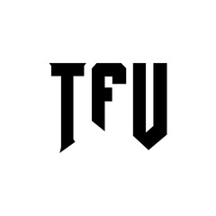 TFU letter logo design for technology company. TFU logo design black and white color combination. TFU logo, TFU vector, TFU design, TFU icon, TFU alphabet. TFU typography logo design.