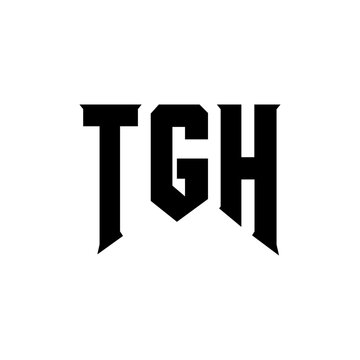 TGH letter logo design for technology company. TGH logo design black and white color combination. TGH logo, TGH vector, TGH design, TGH icon, TGH alphabet. TGH typography logo design.