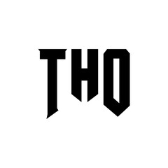 THO letter logo design for technology company. THO logo design black and white color combination. THO logo, THO vector, THO design, THO icon, THO alphabet. THO typography logo design.
