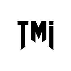 TMI letter logo design for technology company. TMI logo design black and white color combination. TMI logo, TMI vector, TMI design, TMI icon, TMI alphabet. TMI typography logo design.