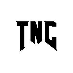TNC letter logo design for technology company. TNC logo design black and white color combination. TNC logo, TNC vector, TNC design, TNC icon, TNC alphabet. TNC typography logo design.