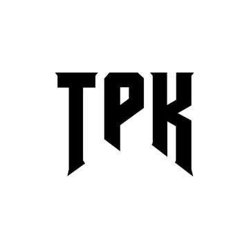 TPK letter logo design for technology company. TPK logo design black and white color combination. TPK logo, TPK vector, TPK design, TPK icon, TPK alphabet. TPK typography logo design.