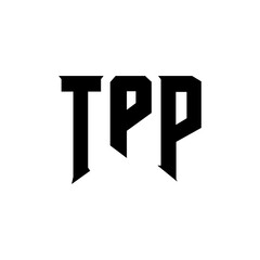 TPP letter logo design for technology company. TPP logo design black and white color combination. TPP logo, TPP vector, TPP design, TPP icon, TPP alphabet. TPP typography logo design.