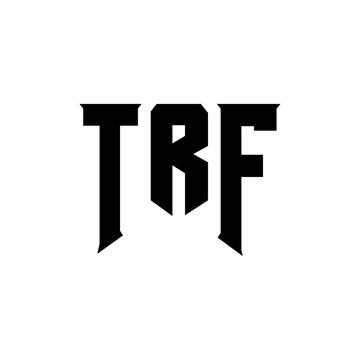 TRF letter logo design for technology company. TRF logo design black and white color combination. TRF logo, TRF vector, TRF design, TRF icon, TRF alphabet. TRF typography logo design.