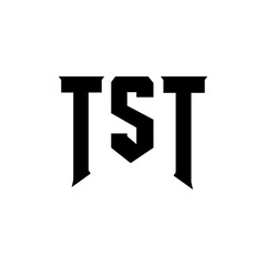 TST letter logo design for technology company. TST logo design black and white color combination. TST logo, TST vector, TST design, TST icon, TST alphabet. TST typography logo design.