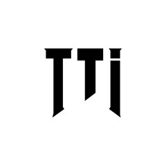 TTI letter logo design for technology company. TTI logo design black and white color combination. TTI logo, TTI vector, TTI design, TTI icon, TTI alphabet. TTI typography logo design.