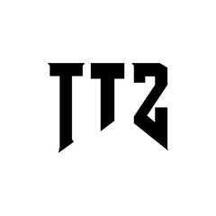 Obraz premium TTZ letter logo design for technology company. TTZ logo design black and white color combination. TTZ logo, TTZ vector, TTZ design, TTZ icon, TTZ alphabet. TTZ typography logo design.