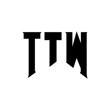 TTW letter logo design for technology company. TTW logo design black and white color combination. TTW logo, TTW vector, TTW design, TTW icon, TTW alphabet. TTW typography logo design.