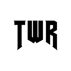 TWR letter logo design for technology company. TWR logo design black and white color combination. TWR logo, TWR vector, TWR design, TWR icon, TWR alphabet. TWR typography logo design.