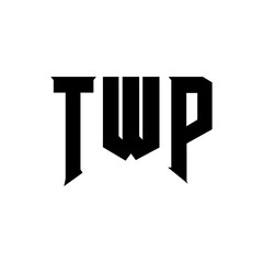TWP letter logo design for technology company. TWP logo design black and white color combination. TWP logo, TWP vector, TWP design, TWP icon, TWP alphabet. TWP typography logo design.
