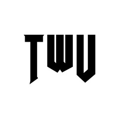 TWU letter logo design for technology company. TWU logo design black and white color combination. TWU logo, TWU vector, TWU design, TWU icon, TWU alphabet. TWU typography logo design.