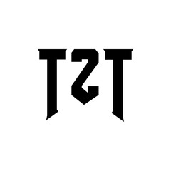 TZT letter logo design for technology company. TZT logo design black and white color combination. TZT logo, TZT vector, TZT design, TZT icon, TZT alphabet. TZT typography logo design.