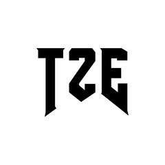 TZE letter logo design for technology company. TZE logo design black and white color combination. TZE logo, TZE vector, TZE design, TZE icon, TZE alphabet. TZE typography logo design.
