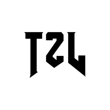 TZL letter logo design for technology company. TZL logo design black and white color combination. TZL logo, TZL vector, TZL design, TZL icon, TZL alphabet. TZL typography logo design.