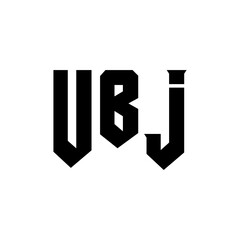 UBJ letter logo design for technology company. UBJ logo design black and white color combination. UBJ logo, UBJ vector, UBJ design, UBJ icon, UBJ alphabet. UBJ typography logo design.