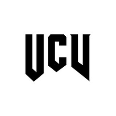 UCV letter logo design for technology company. UCV logo design black and white color combination. UCV logo, UCV vector, UCV design, UCV icon, UCV alphabet. UCV typography logo design.