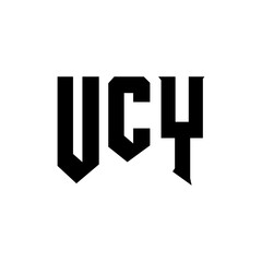 UCY letter logo design for technology company. UCY logo design black and white color combination. UCY logo, UCY vector, UCY design, UCY icon, UCY alphabet. UCY typography logo design.
