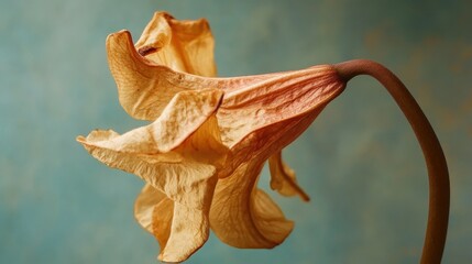 Fototapeta premium Close-up of a beautiful, wilted flower with delicate petals.