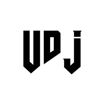 UDJ letter logo design for technology company. UDJ logo design black and white color combination. UDJ logo, UDJ vector, UDJ design, UDJ icon, UDJ alphabet. UDJ typography logo design.