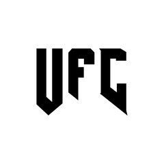 UFC letter logo design for technology company. UFC logo design black and white color combination. UFC logo, UFC vector, UFC design, UFC icon, UFC alphabet. UFC typography logo design.