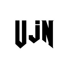 UJN letter logo design for technology company. UJN logo design black and white color combination. UJN logo, UJN vector, UJN design, UJN icon, UJN alphabet. UJN typography logo design.