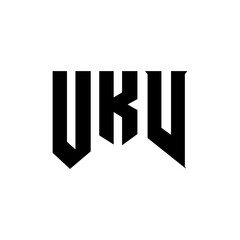 UKV letter logo design for technology company. UKV logo design black and white color combination. UKV logo, UKV vector, UKV design, UKV icon, UKV alphabet. UKV typography logo design.