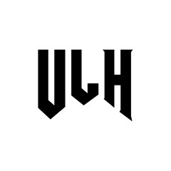 ULH letter logo design for technology company. ULH logo design black and white color combination. ULH logo, ULH vector, ULH design, ULH icon, ULH alphabet. ULH typography logo design.